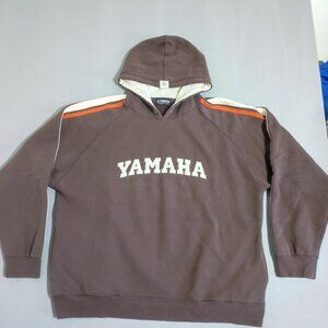 Yamaha Level Wear pull over hoodie thick fleece men's size XL brown loose fit